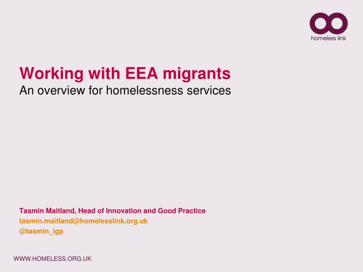 working with eea migrants an overview for homelessness services