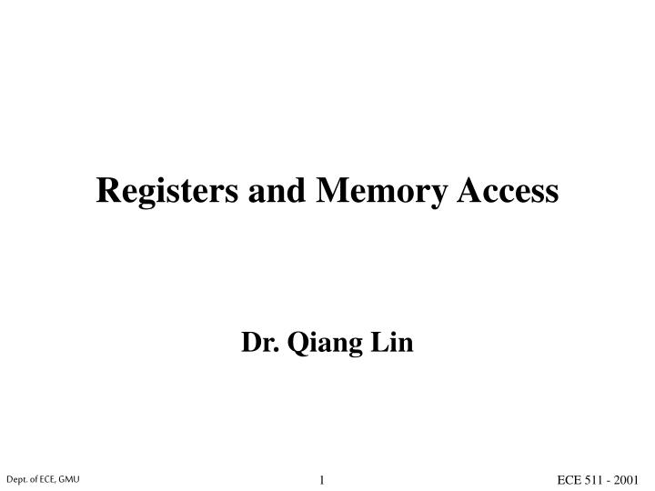 registers and memory access