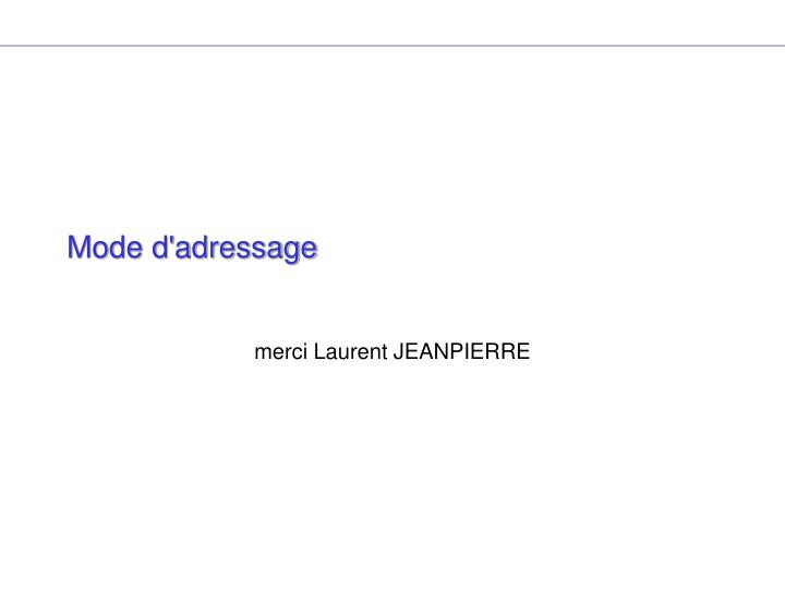 mode d adressage