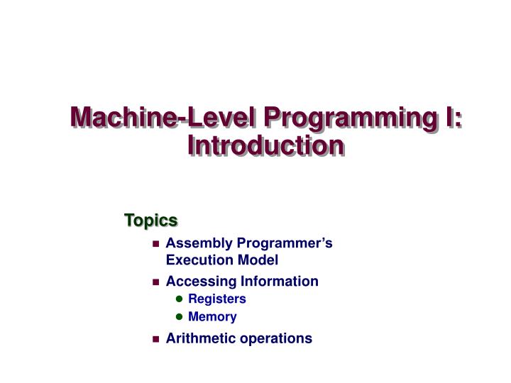 machine level programming i introduction