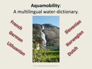Aquamobility : A multilingual water-dictionary .