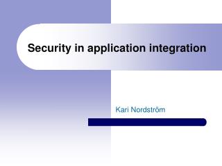 Security in application integration