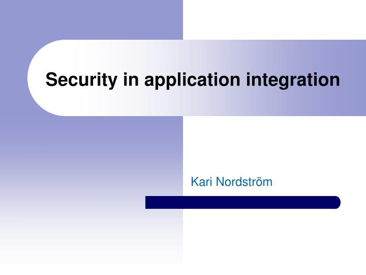 security in application integration