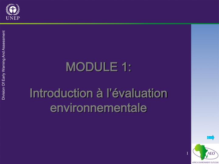 module 1 introduction l valuation environnementale
