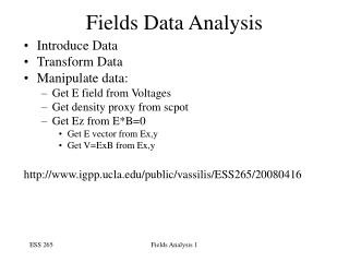 Fields Data Analysis