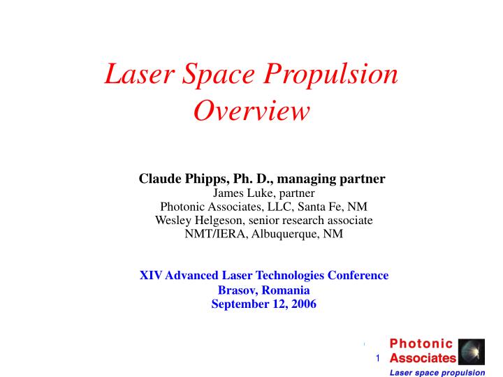 laser space propulsion overview
