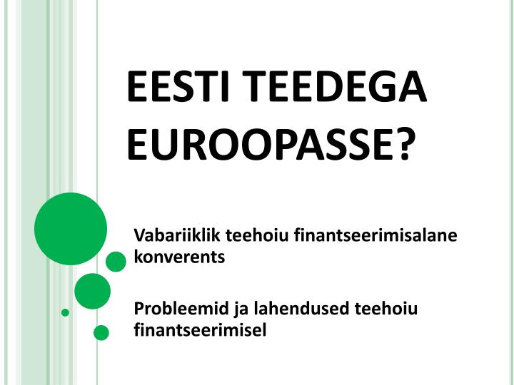 eesti teedega euroopasse