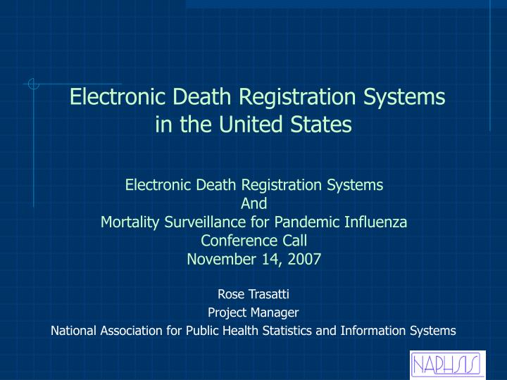 electronic death registration systems in the united states