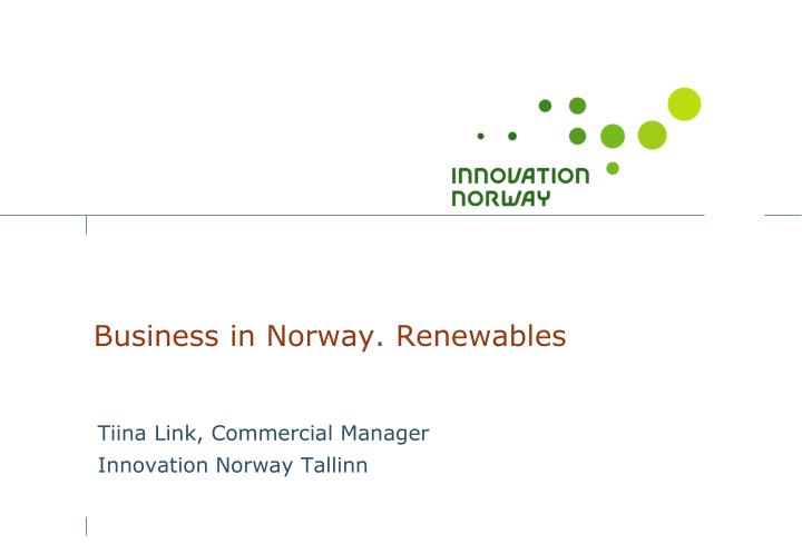business in norway renewables
