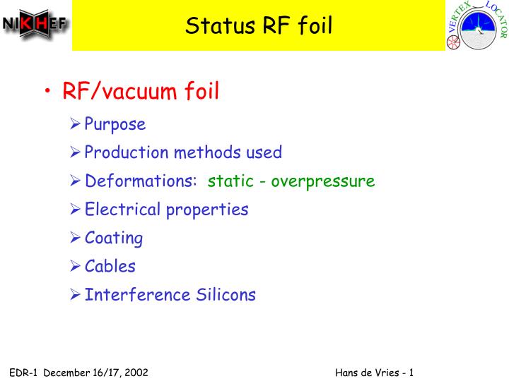status rf foil