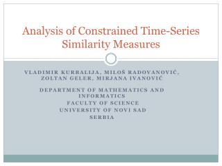 Analysis of Constrained Time-Series Similarity Measures