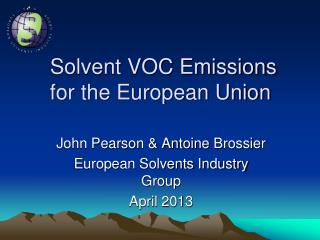 Solvent VOC Emissions for the European Union