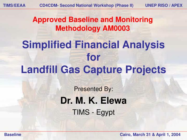 simplified financial analysis for landfill gas capture projects