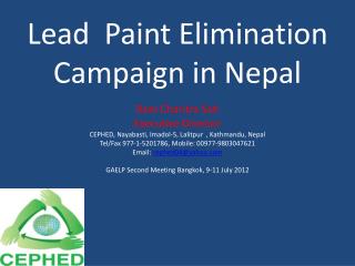 Lead Paint Elimination Campaign in Nepal