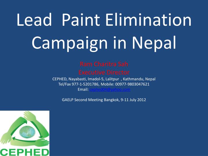 lead paint elimination campaign in nepal