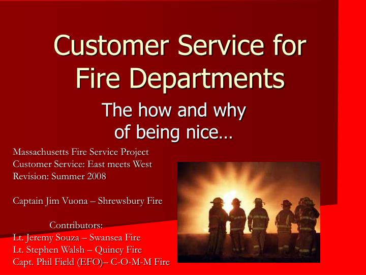 customer service for fire departments