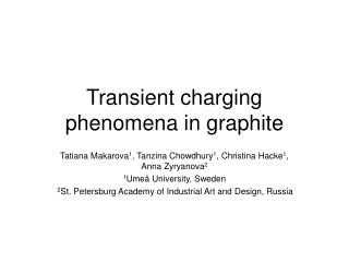 Transient charging phenomena in graphite