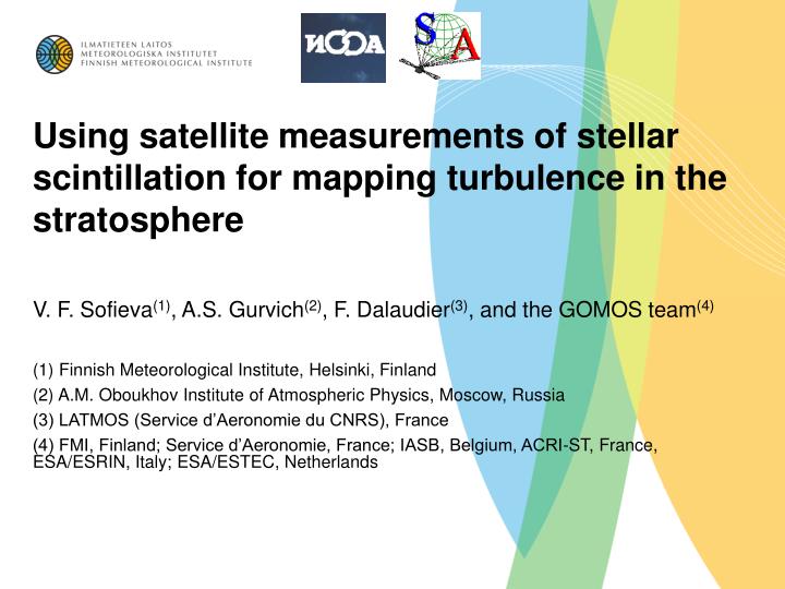using satellite measurements of stellar scintillation for mapping turbulence in the stratosphere
