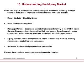 10. Understanding the Money Market