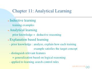 Chapter 11: Analytical Learning