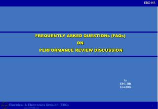 FREQUENTLY ASKED QUESTIONs (FAQs) ON PERFORMANCE REVIEW DISCUSSION