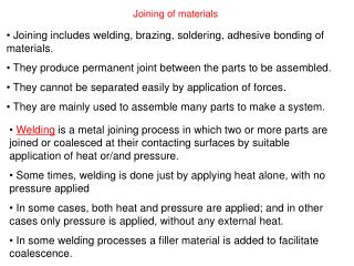 Joining of materials