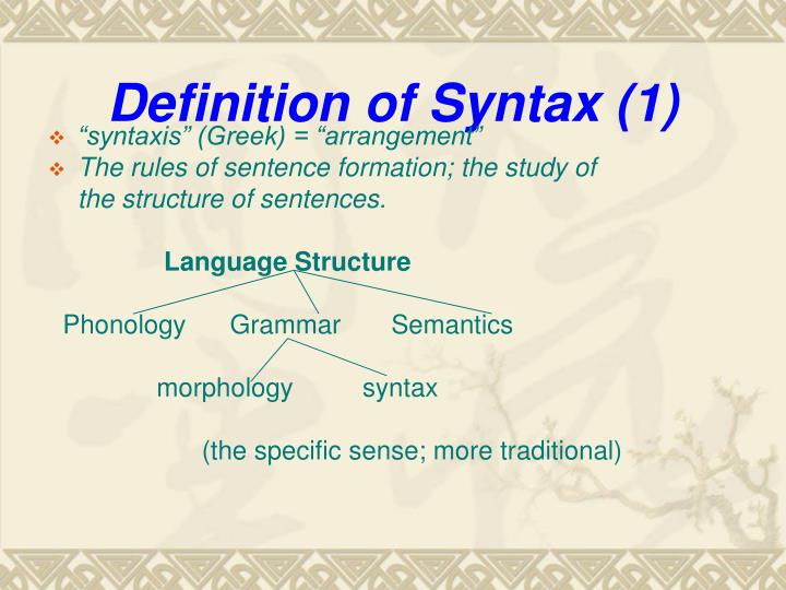 definition of syntax 1