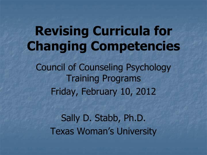 revising curricula for changing competencies