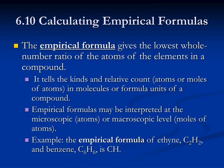 6 10 calculating empirical formulas