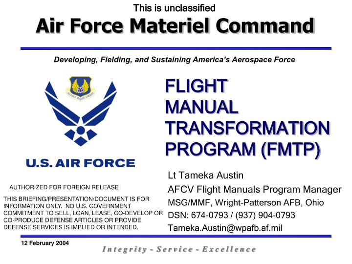 flight manual transformation program fmtp