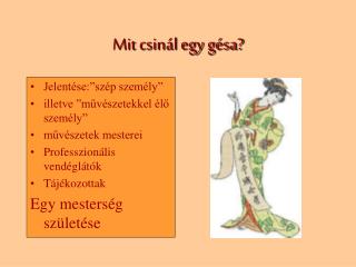 mit csin l egy g sa