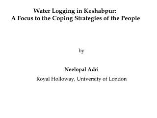Water Logging in Keshabpur: A Focus to the Coping Strategies of the People