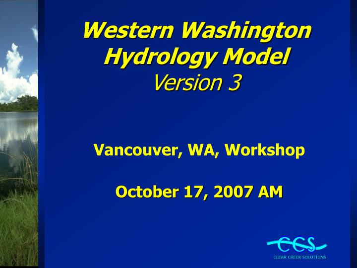 western washington hydrology model version 3