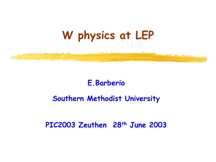 w physics at lep