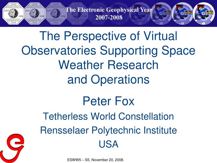 the perspective of virtual observatories supporting space weather research and operations