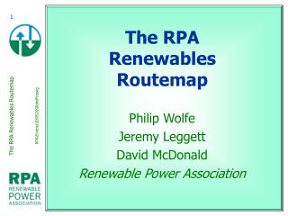 The RPA Renewables Routemap