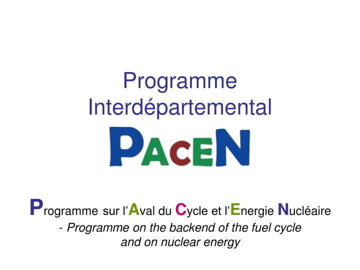 programme interd partemental