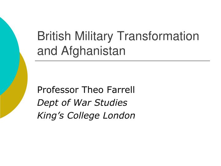british military transformation and afghanistan