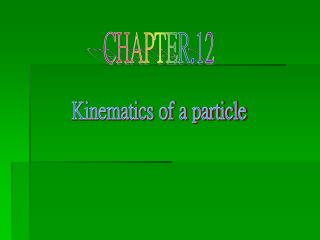 Kinematics of a particle