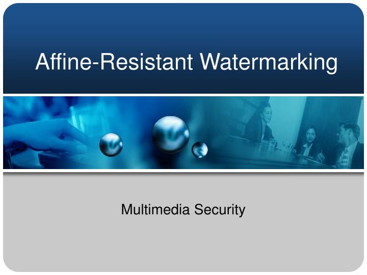 affine resistant watermarking