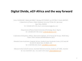 Digital Divide, eGY-Africa and the way forward