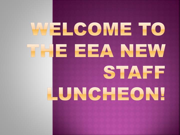 welcome to the eea new staff luncheon