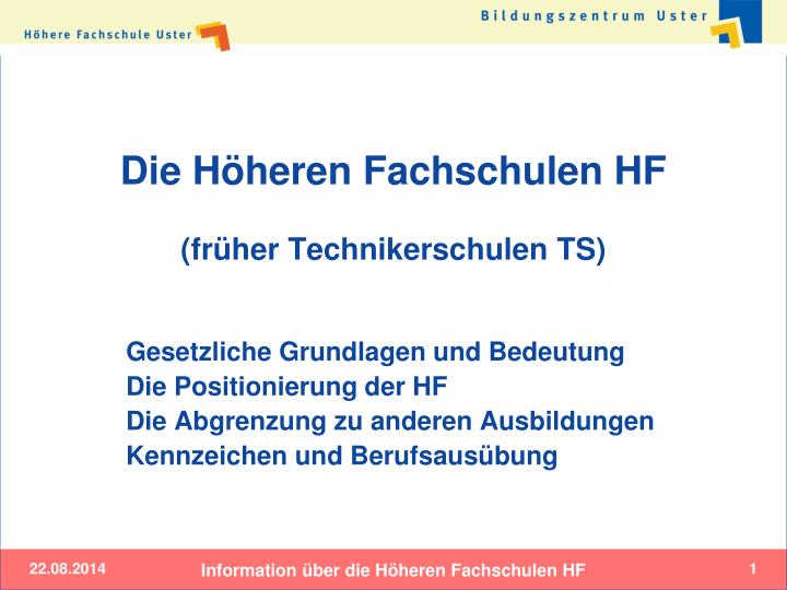 die h heren fachschulen hf fr her technikerschulen ts