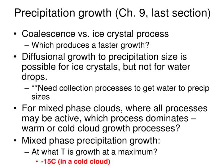 precipitation growth ch 9 last section