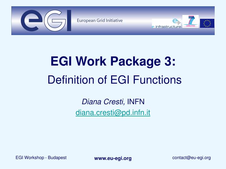 egi work package 3 definition of egi functions