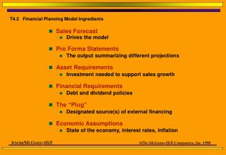 T4.2 Financial Planning Model Ingredients