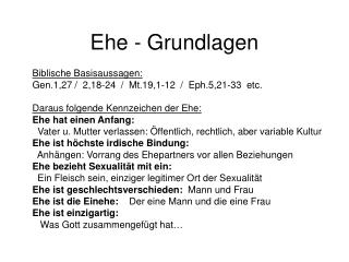 ehe grundlagen