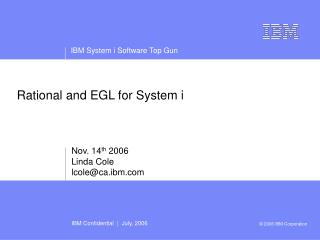Rational and EGL for System i