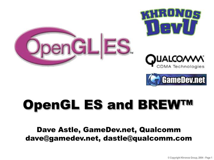 opengl es and brew