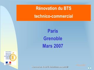 r novation du bts technico commercial